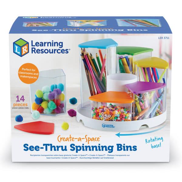 LR-CREATE-A-SPACE™ SEE-THRU SPINNING BINS