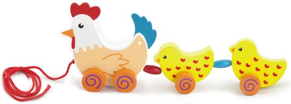 Pull Along Hen w/Two Chicks